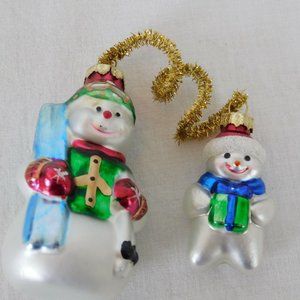 Snowman & Mini Handpainted Blown Glass Ornaments Greenbrier Christmas House